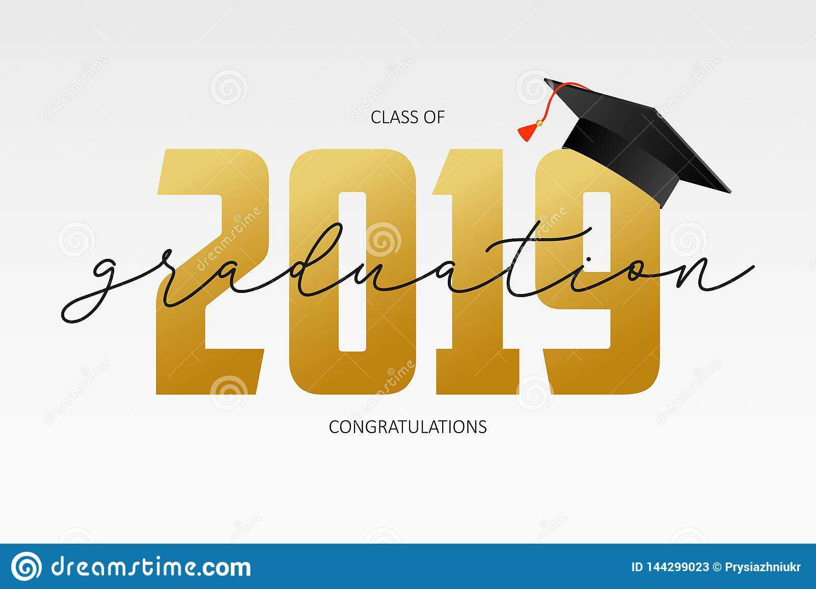 Graduating Card Template. Class Of 2019 – Banner With Gold In Graduation Banner Template