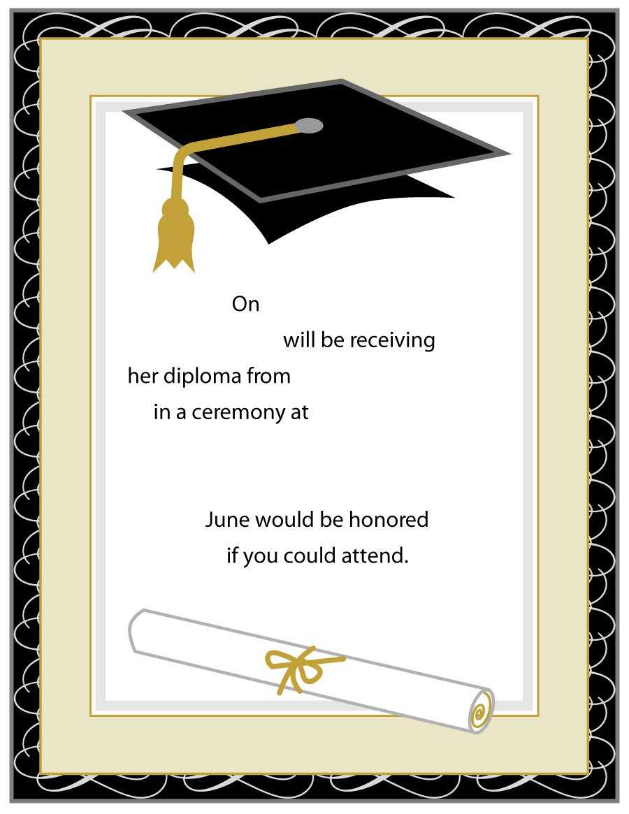 Graduation Invitation Card Template - Raptor.redmini.co With Regard To Graduation Invitation Templates Microsoft Word
