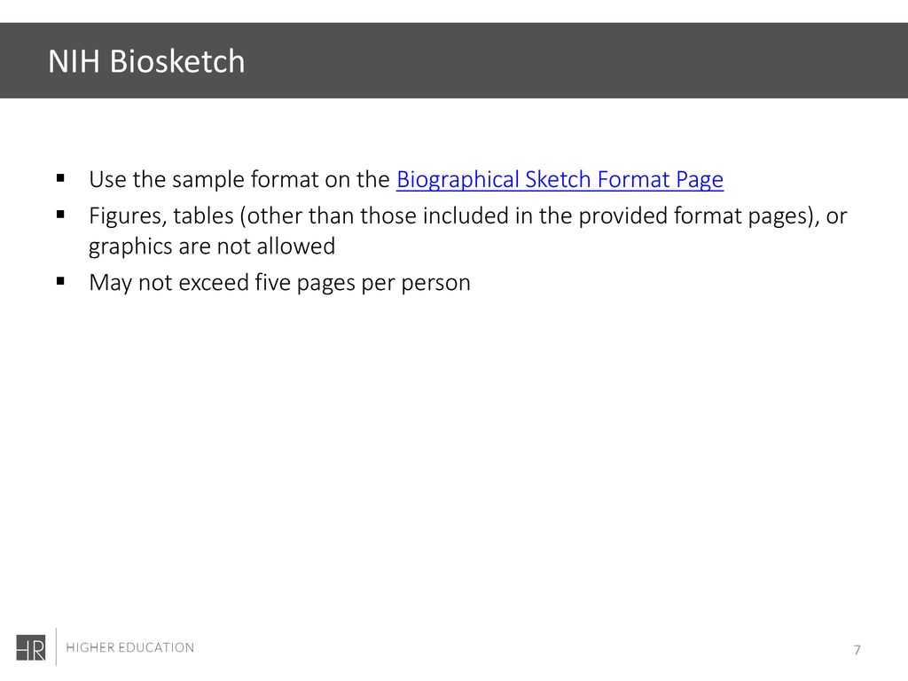nih biosketch completed research support