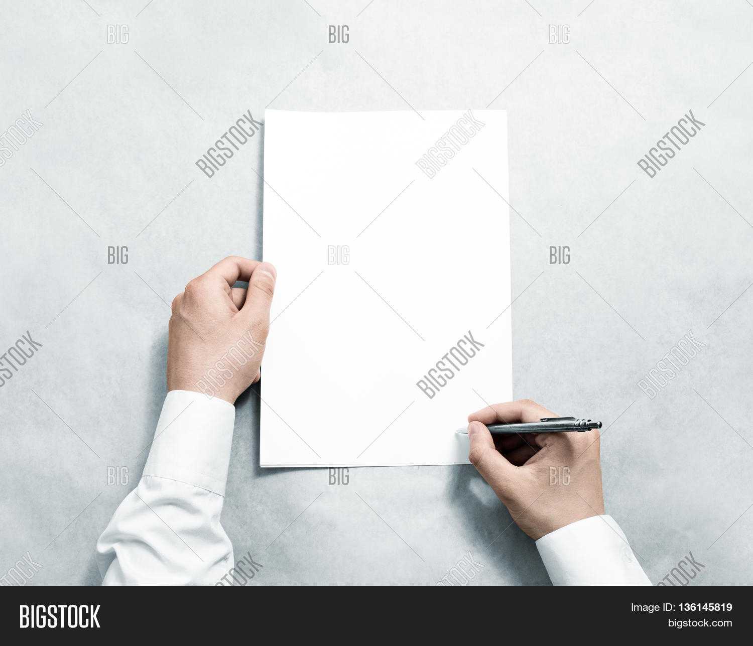 Hand Holding Blank Image & Photo (Free Trial) | Bigstock Intended For Blank Legal Document Template