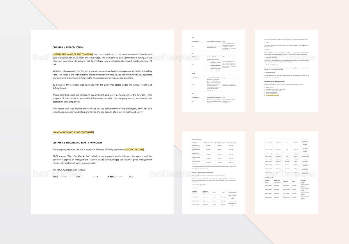 Health And Safety Annual Report Template Throughout Annual Health And Safety Report Template