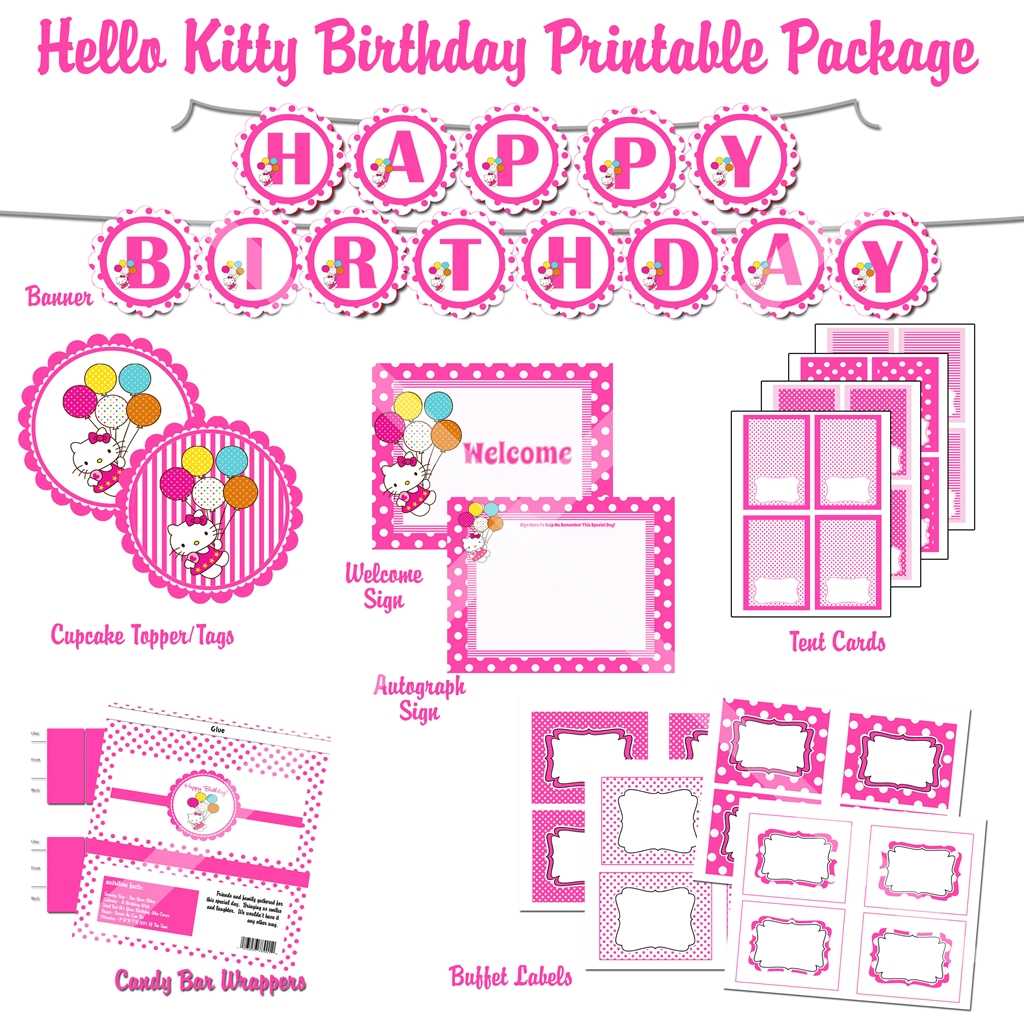 Hello Kitty 1St Birthday Invitation Inside Hello Kitty Banner Template