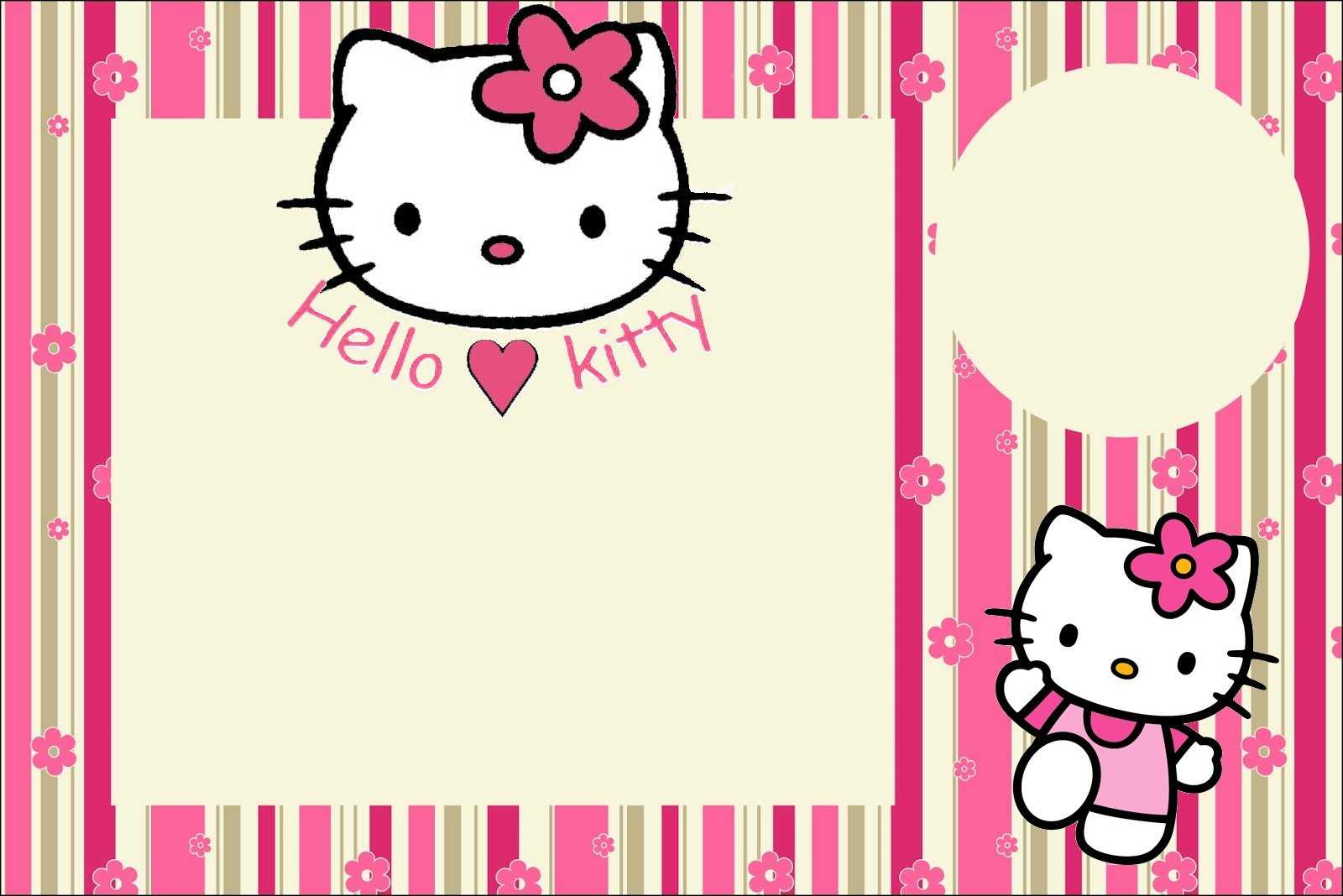 Hello Kitty With Flowers: Free Printable Invitations. – Oh Throughout Hello Kitty Birthday Banner Template Free