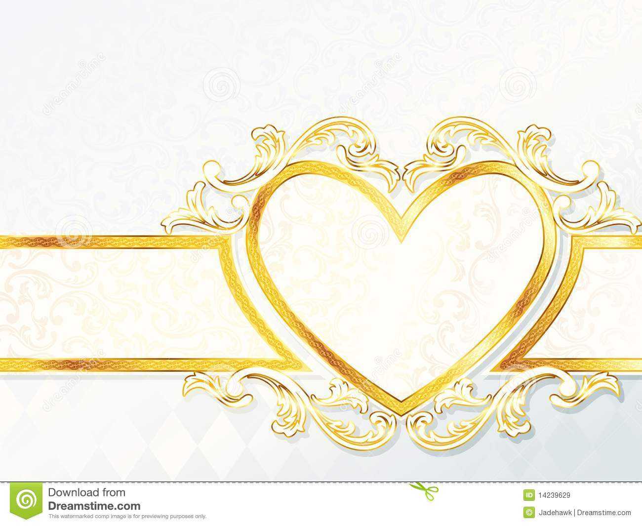 Horizontal Rococo Wedding Banner With Heart Emblem Stock With Regard To Wedding Banner Design Templates