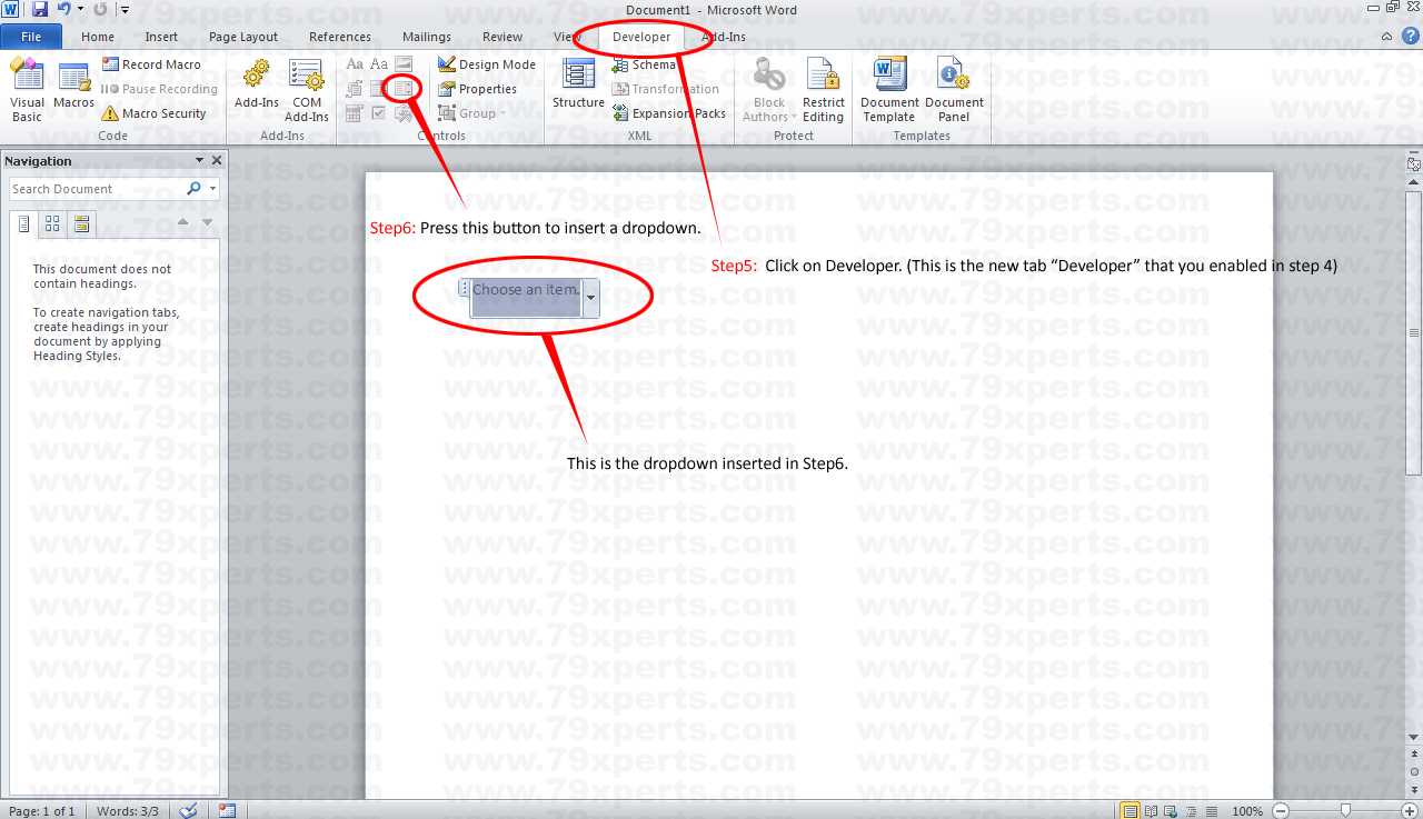 How To Add Drop Down Menu In Microsoft Word 2010? Within Word 2010 Templates And Add Ins