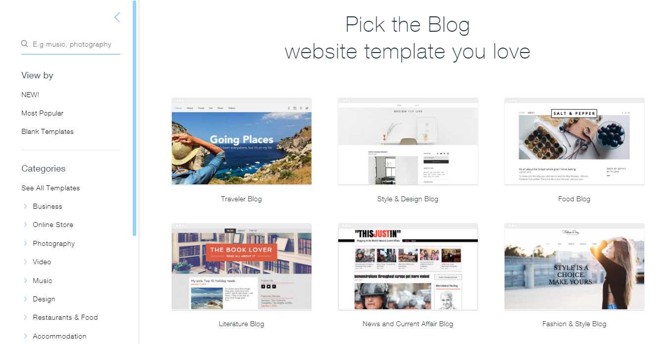 How To Build A Blog With Wix Within Blank Food Web Template