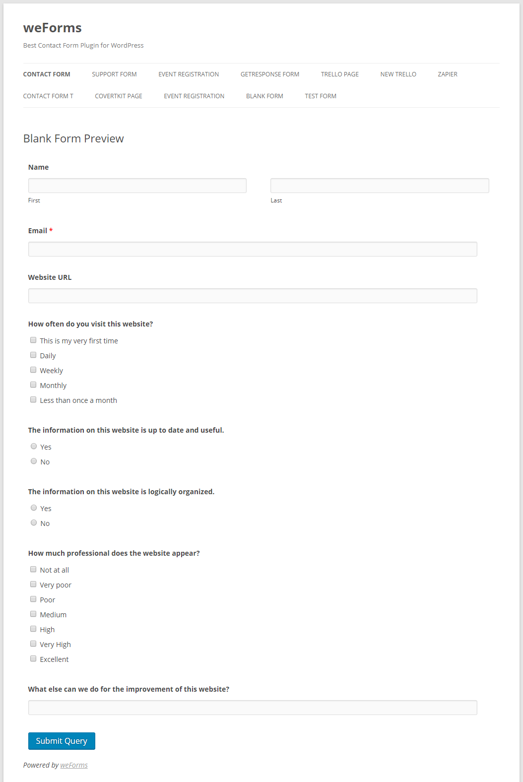 How To Create Online Survey Forms In WordPress – Wedevs With Regard To Event Survey Template Word