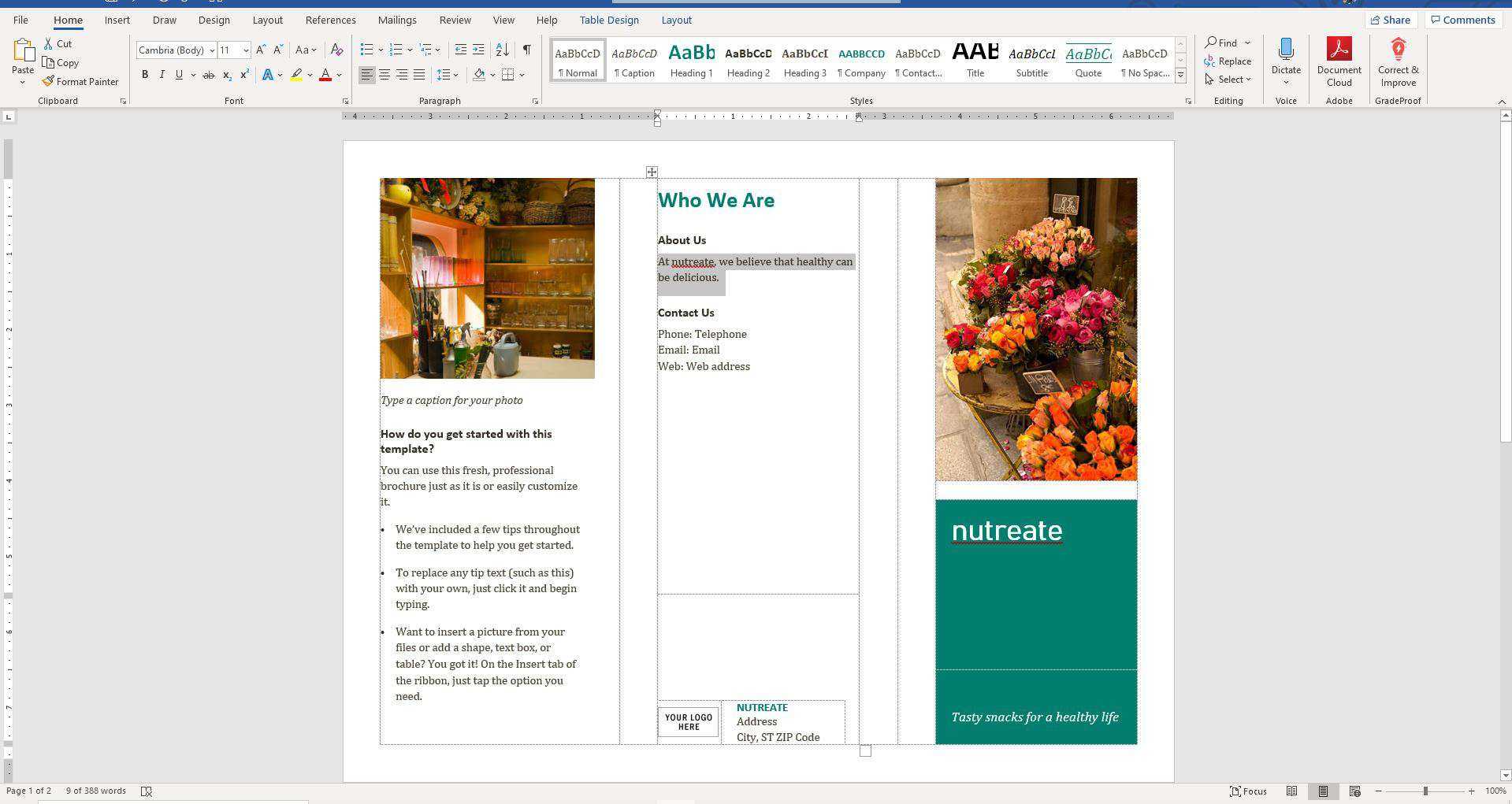 How To Make A Brochure On Microsoft Word In Word 2010 Template Location