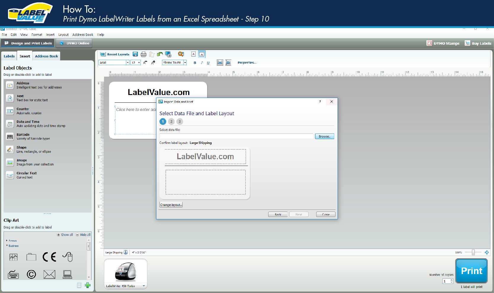 How To Print Labels From An Excel Spreadsheet Using A Dymo Throughout Dymo Label Templates For Word