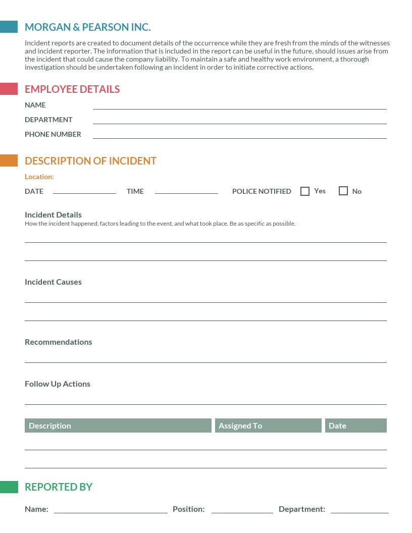 How To Write An Effective Incident Report [Examples + For It Issue Report Template