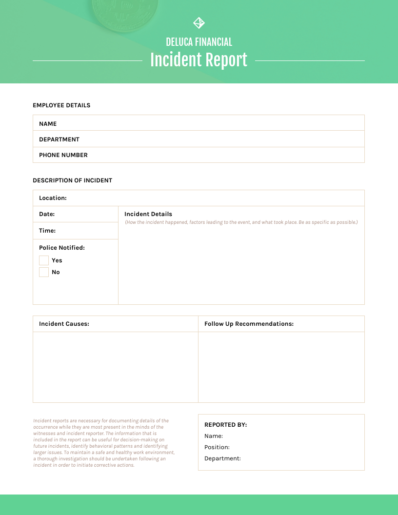 How To Write An Effective Incident Report [Examples + In Computer Incident Report Template