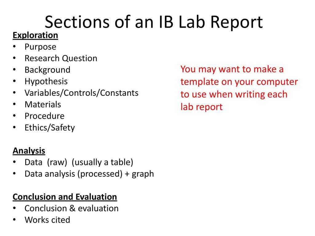Ib Biology Lab Report Guidelines – Ppt Download Intended For Biology Lab Report Template