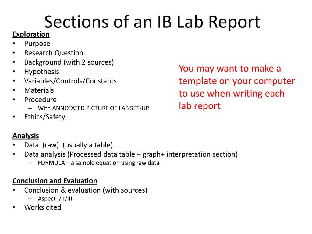 Ib Biology Lab Report Guidelines – Ppt Download Throughout Ib Lab Report Template
