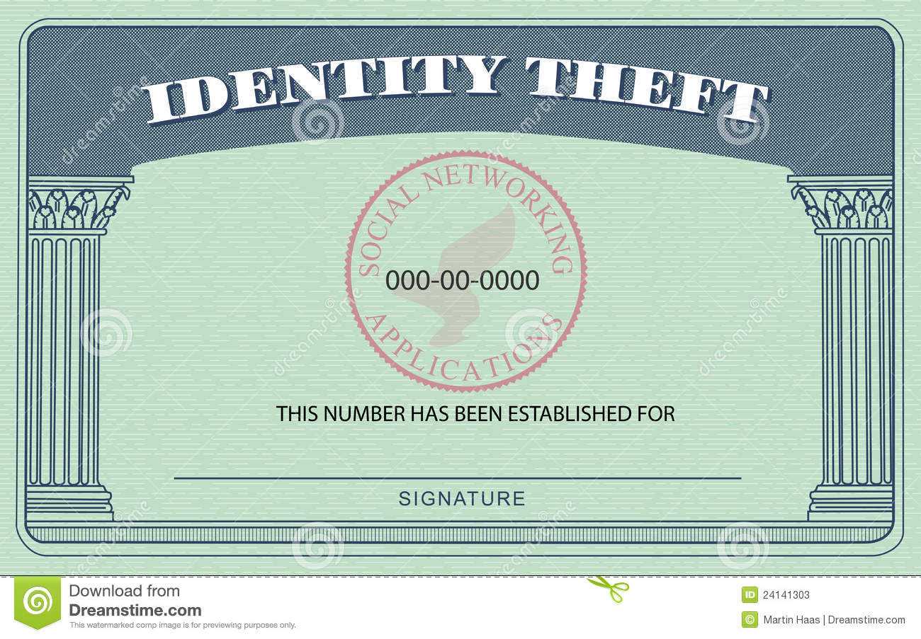 Identity Theft Card Stock Illustration. Illustration Of Within Blank Social Security Card Template