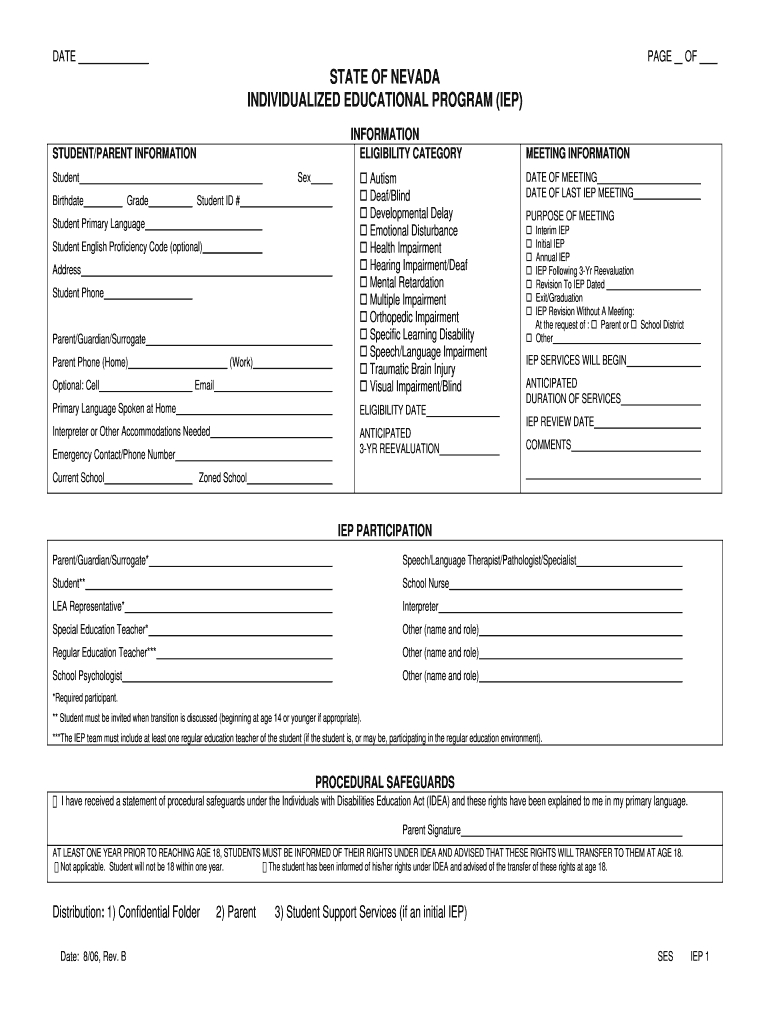 Iep Form – Fill Online, Printable, Fillable, Blank | Pdffiller For Blank Iep Template