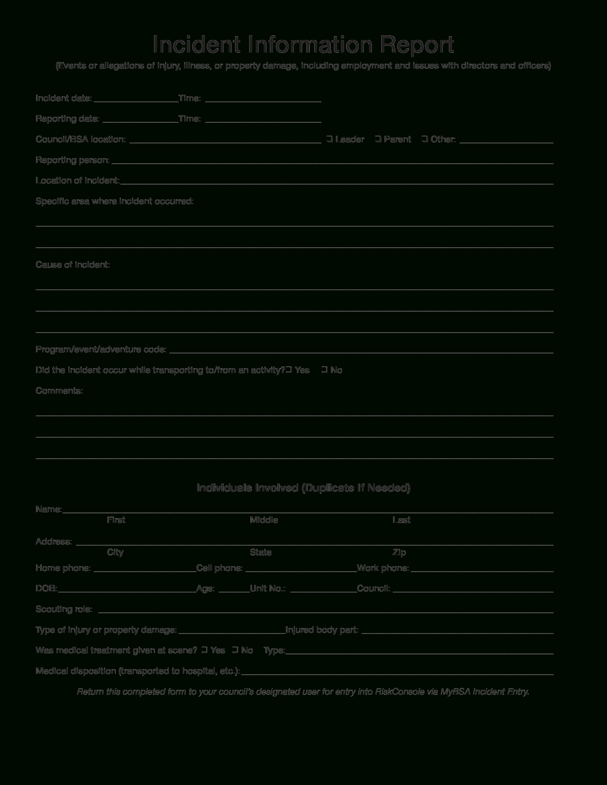 Incident Information Report | Templates At With Template For Information Report