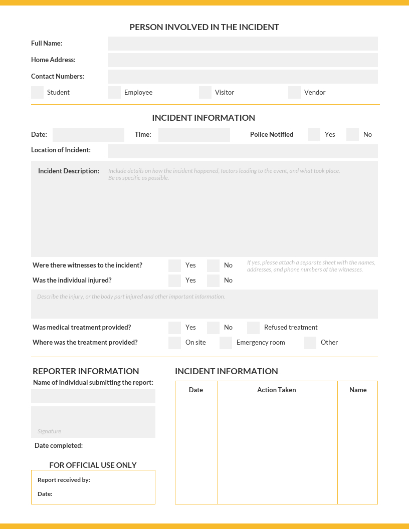 Incident Report Injury – Raptor.redmini.co In Ohs Incident Report Template Free