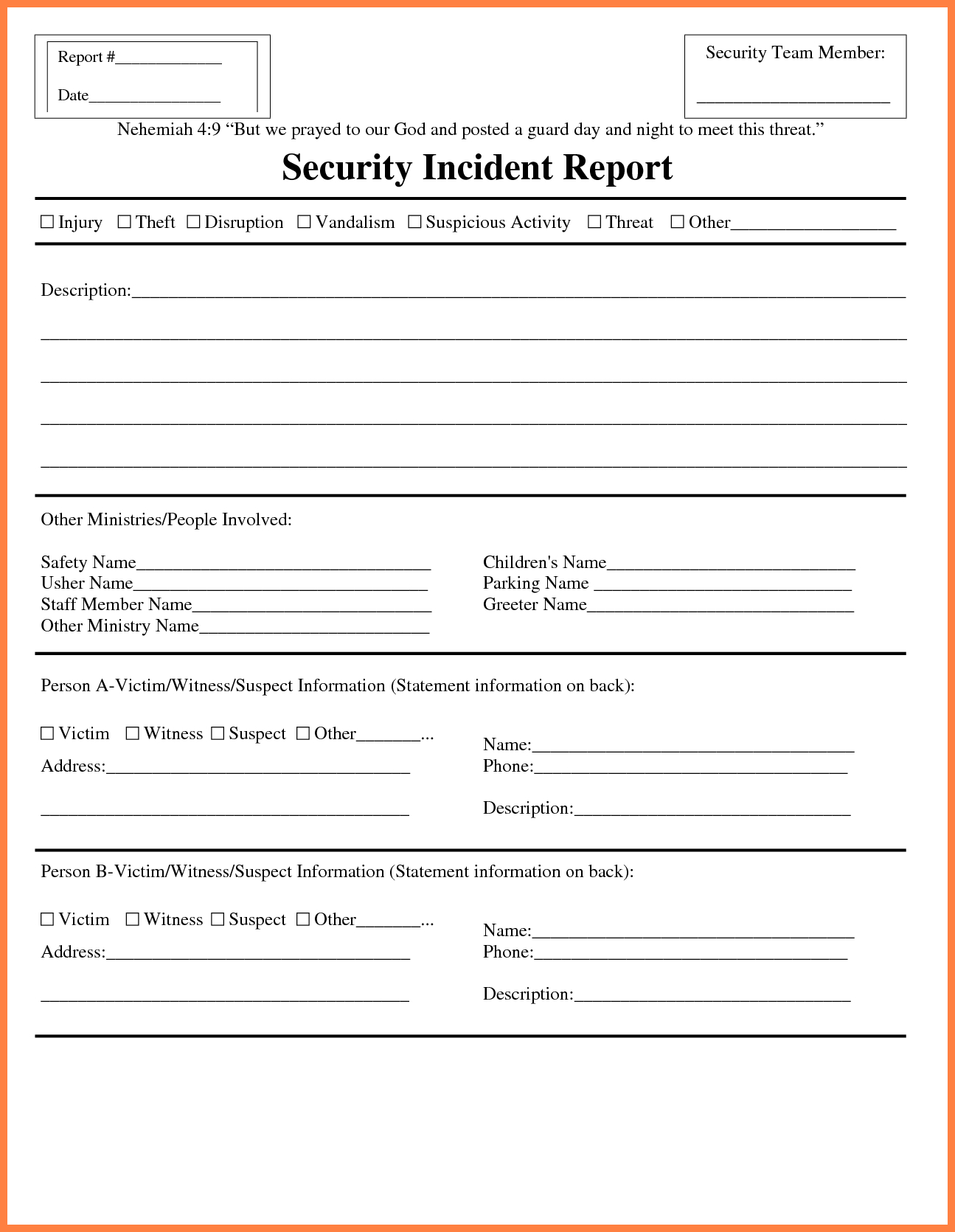 Information Technology Incident Report Template Throughout Template For Information Report