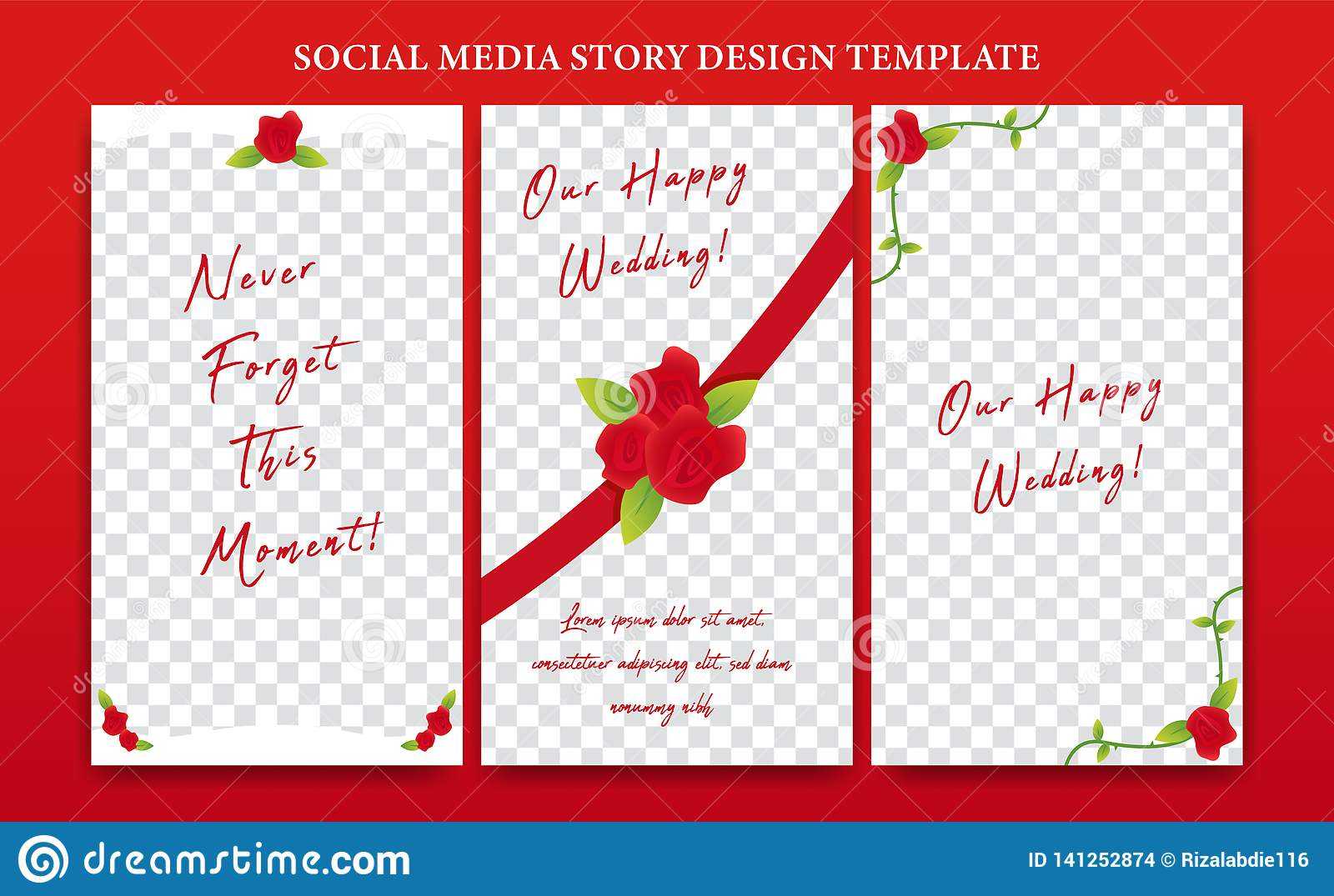 Instagram Story Social Media Banner Design Template Set For Wedding Banner Design Templates