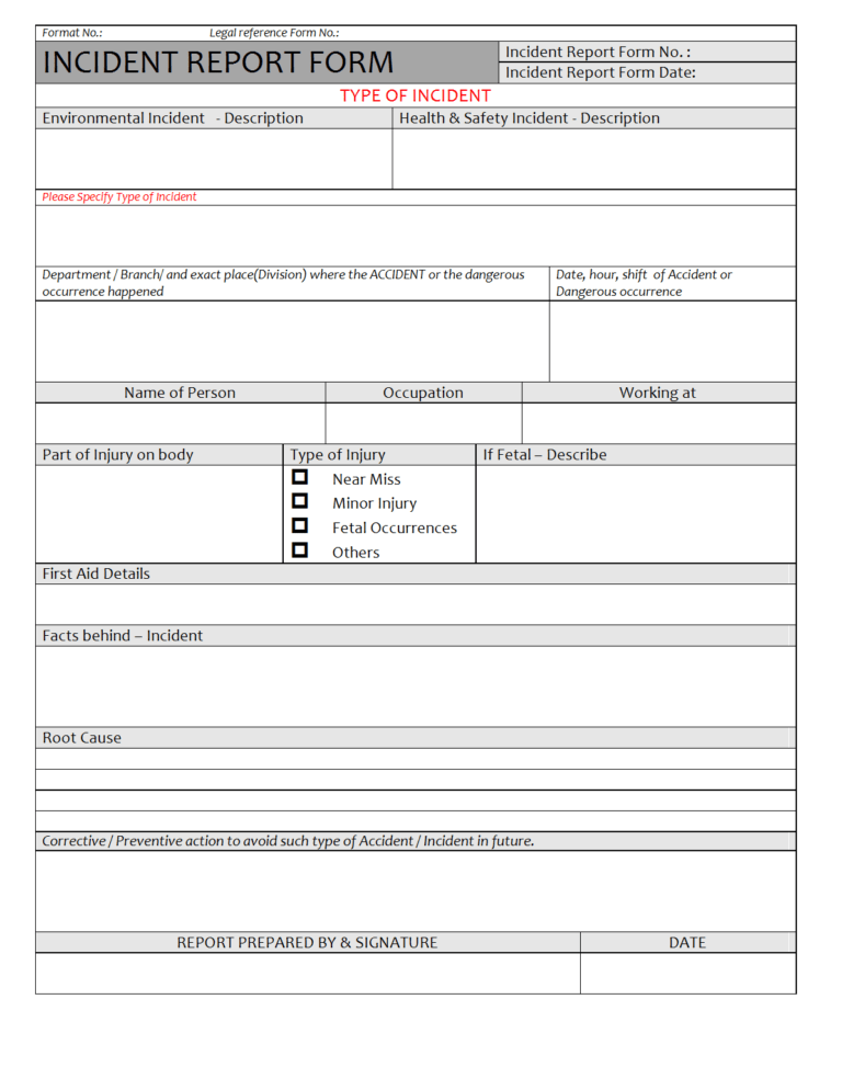 It Major Incident Report Template