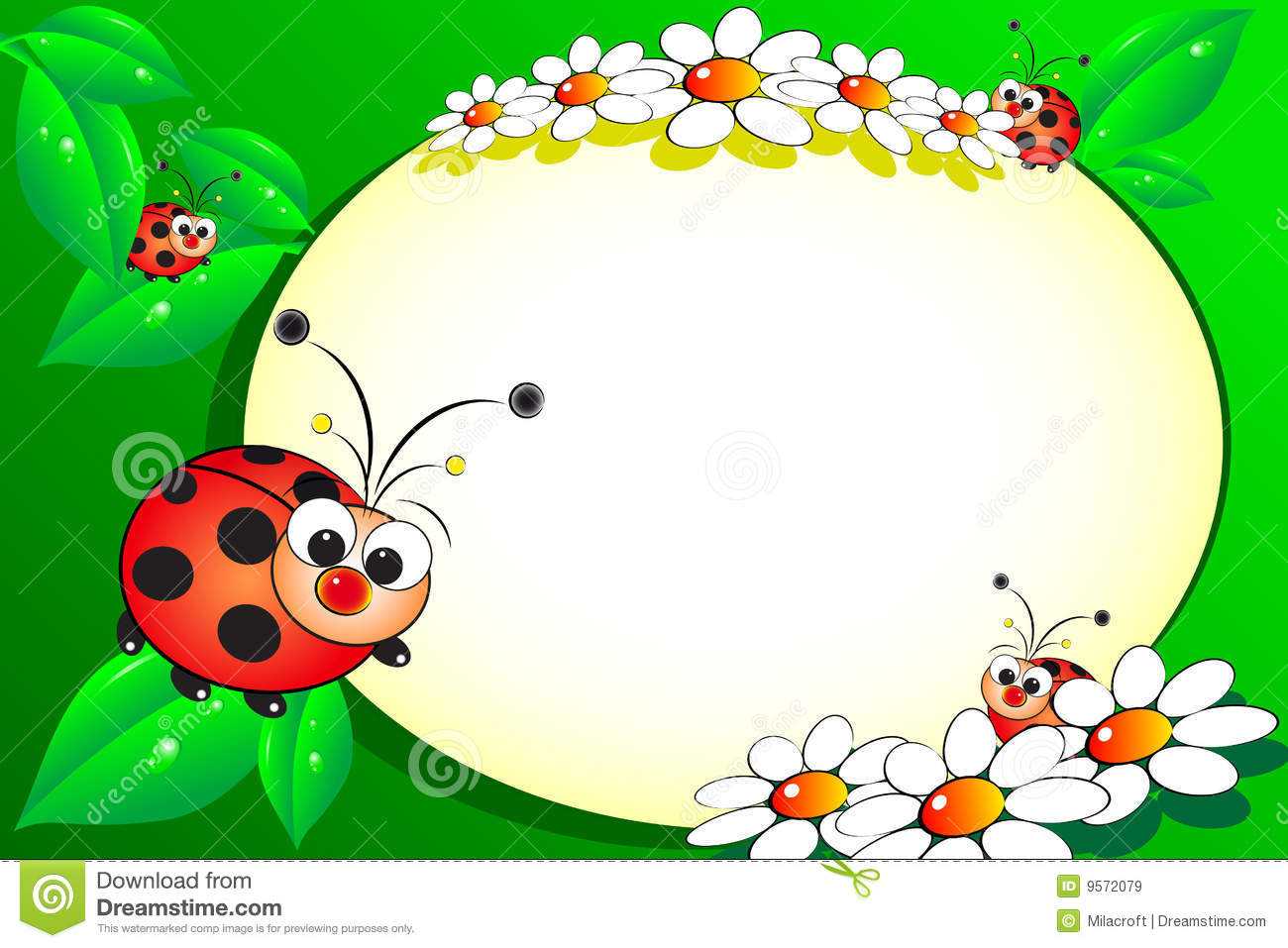 Kid Scrapbook With Blank Frame Message Stock Vector In Blank Ladybug Template