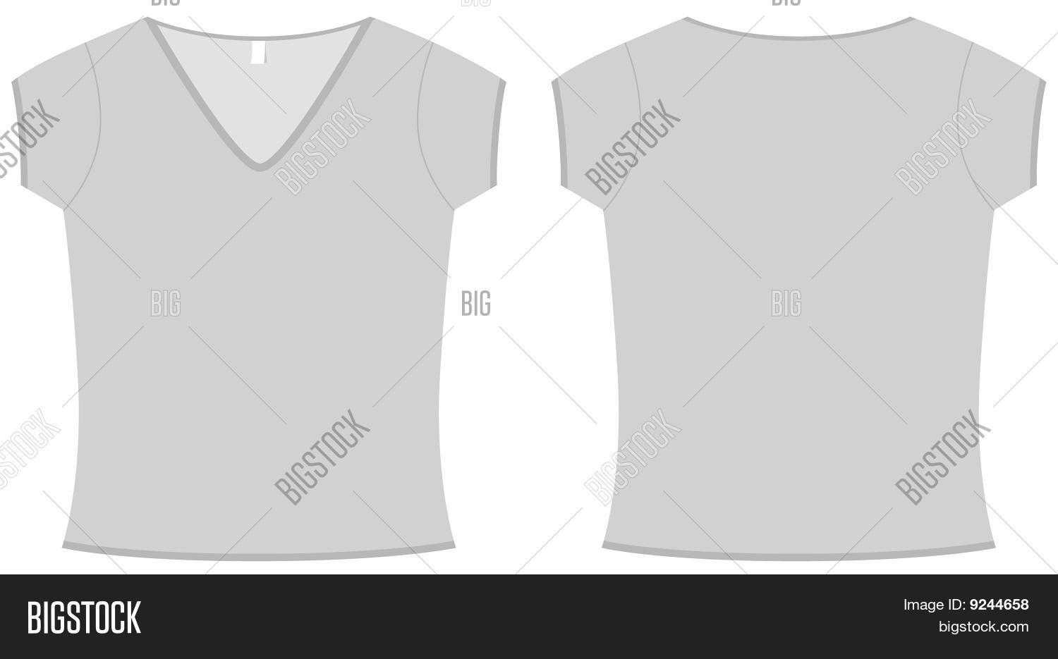 Ladies V Neck T Shirt Vector & Photo (Free Trial) | Bigstock Pertaining To Blank V Neck T Shirt Template