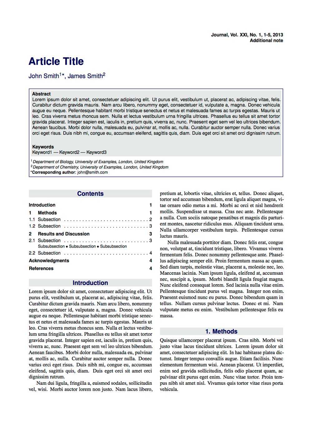 Latex Typesetting – Showcase Throughout Academic Journal Template Word