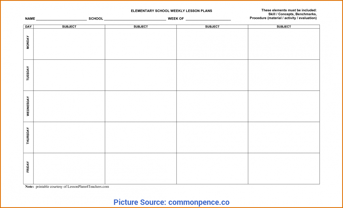 Lesson Planning Book Template – Common – Ota Tech Inside Teacher Plan Book Template Word