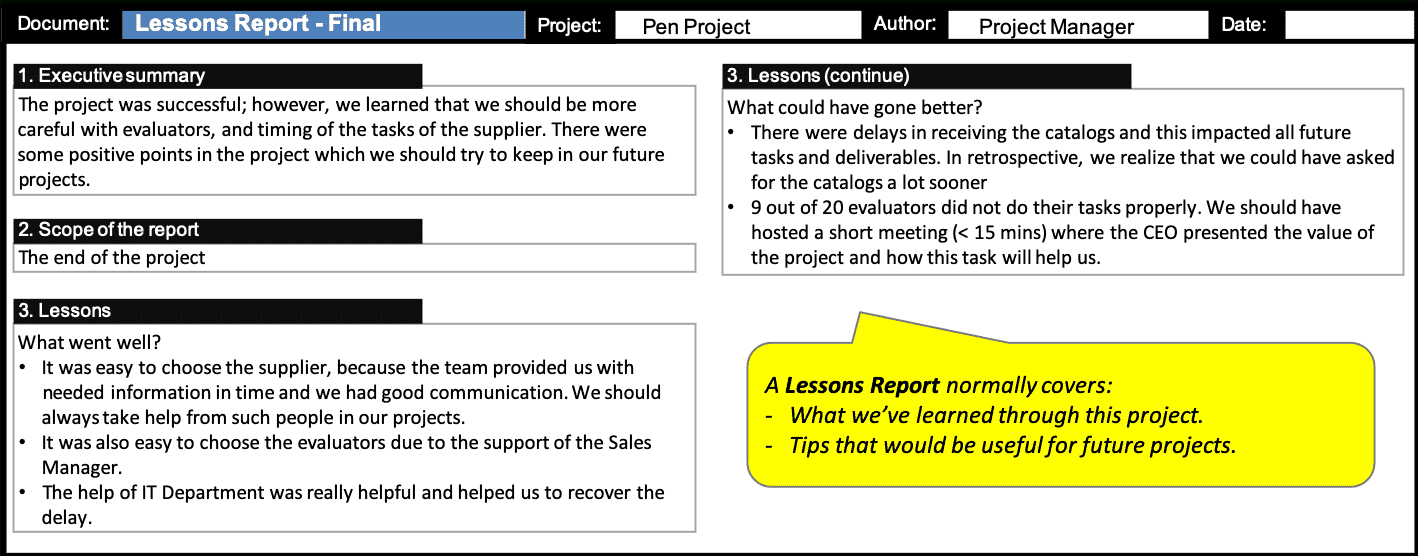 Lessons Report :: Prince2® Wiki Regarding Prince2 Lessons Learned Report Template