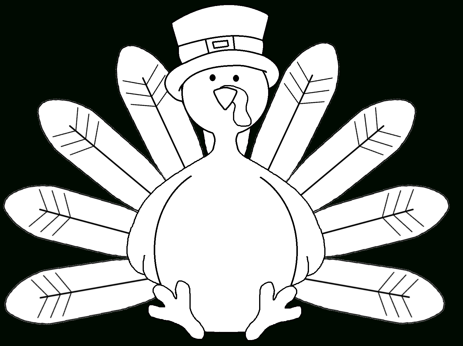 Library Of Thanksgiving Turkey Banner Freeuse Library Black In Blank Turkey Template