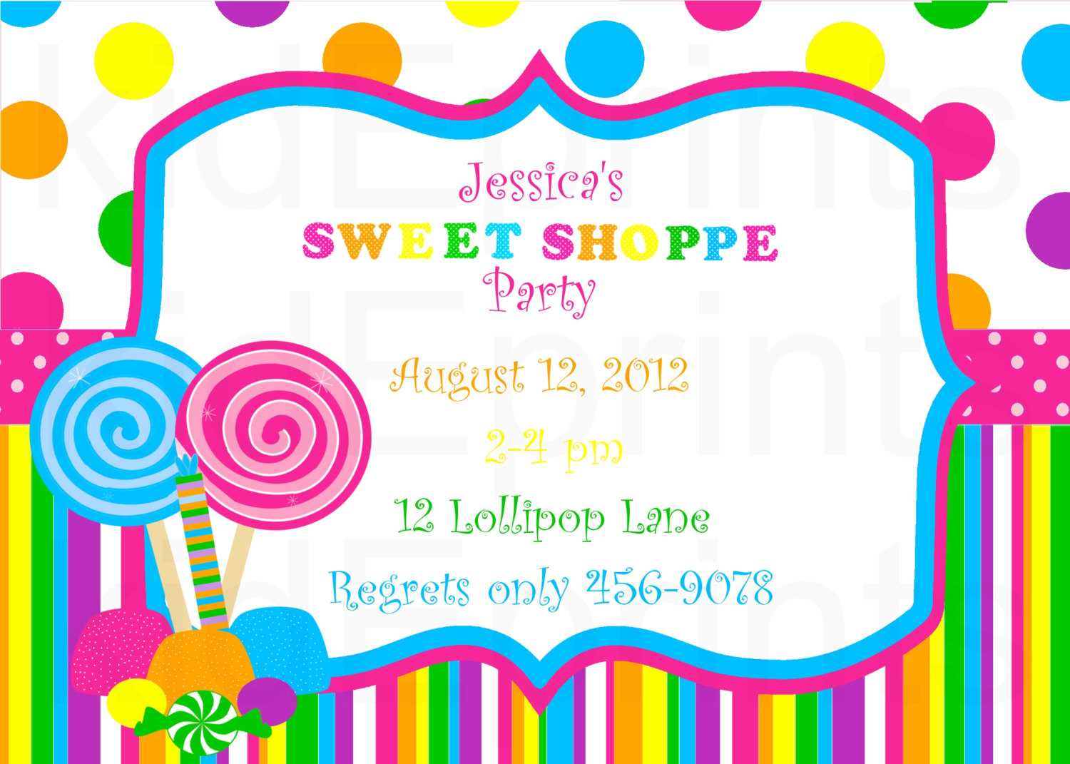 Lollipop Invitation Templates Intended For Blank Candyland Template