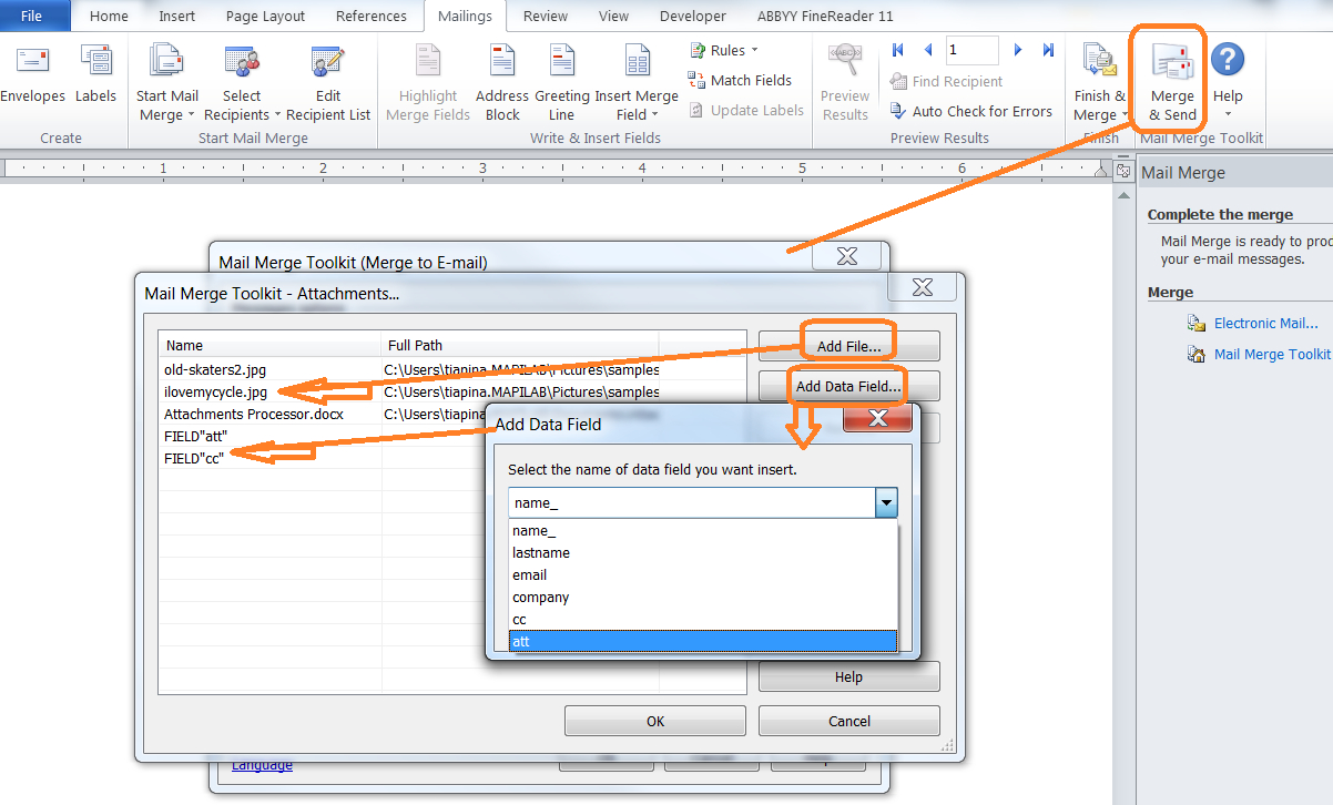 Mail Merge With Pdf Attachments In Outlook | Mapilab Blog In How To Create A Mail Merge Template In Word 2010