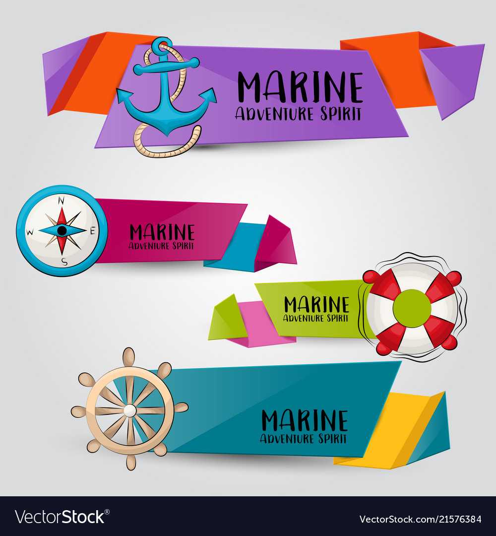 Marine Nautical Travel Concept Horizontal Banner Pertaining To Nautical Banner Template