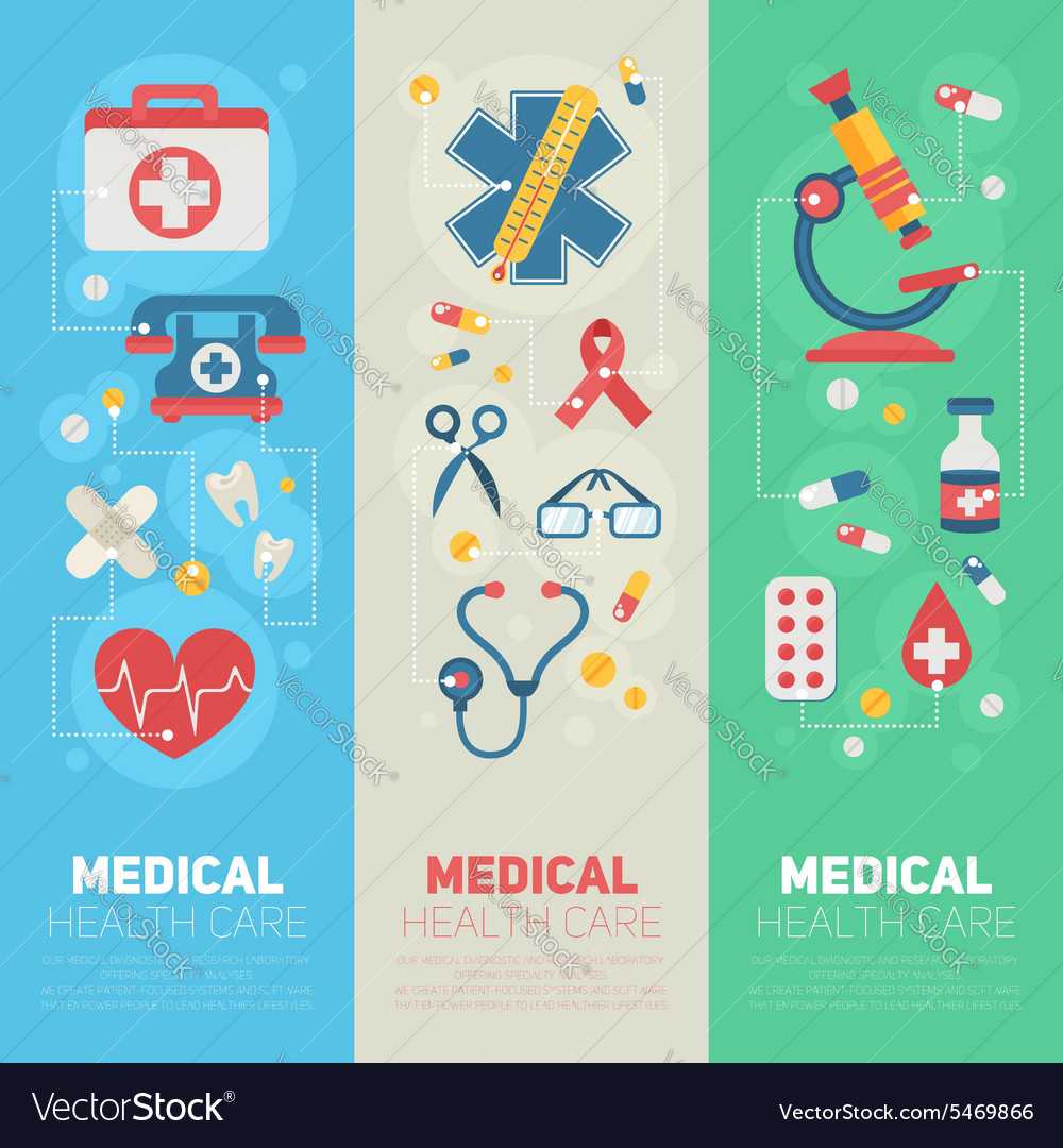 Medical Banners Templates In Trendy Flat Style With Medical Banner Template
