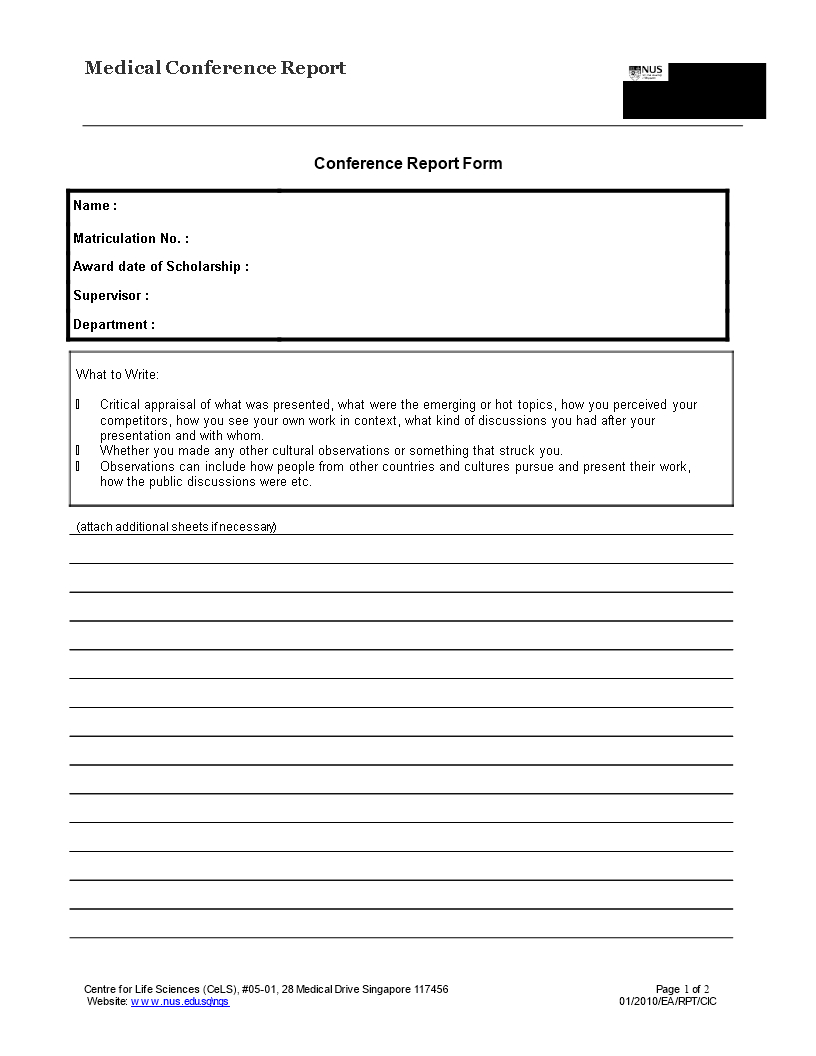 Medical Conference Report | Templates At Intended For Conference Report Template