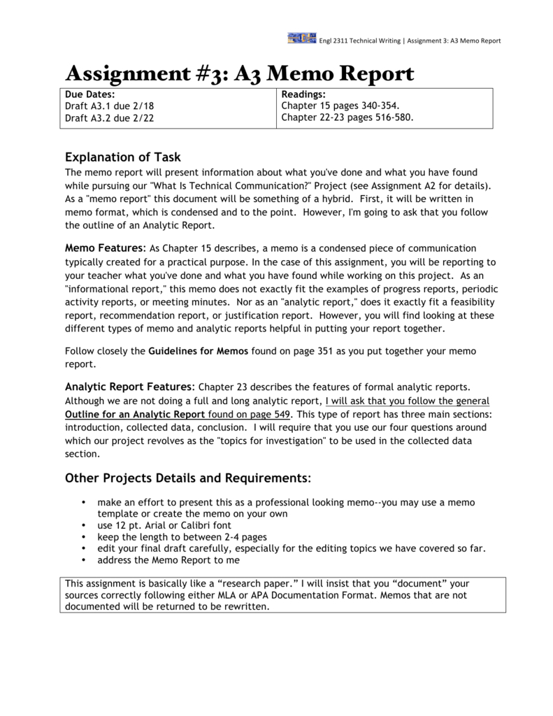 Memo Report Format – Horizonconsulting.co Pertaining To Assignment Report Template
