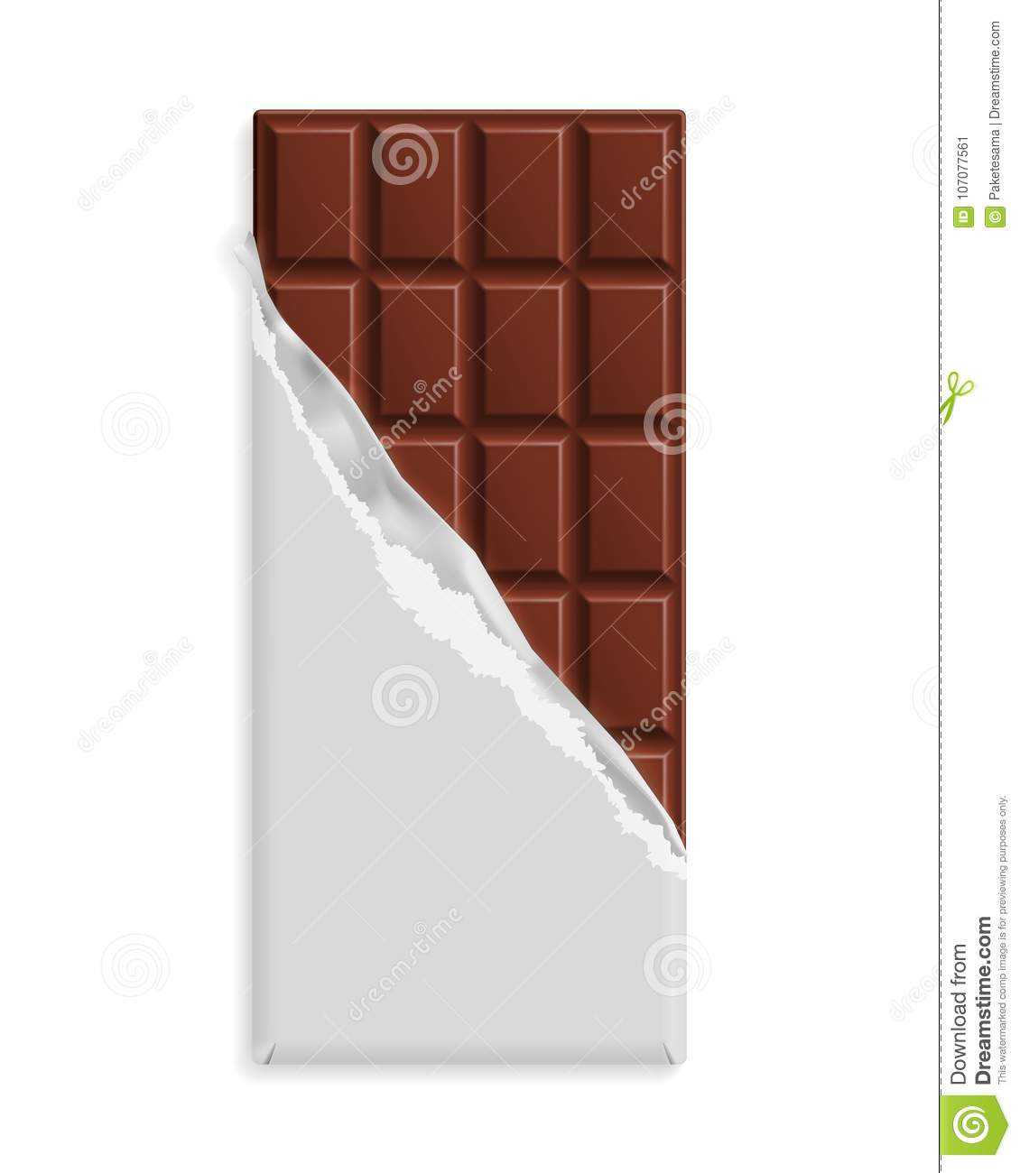 Milk Chocolate Bar In A Blank Wrapper Stock Vector Within Blank Candy Bar Wrapper Template