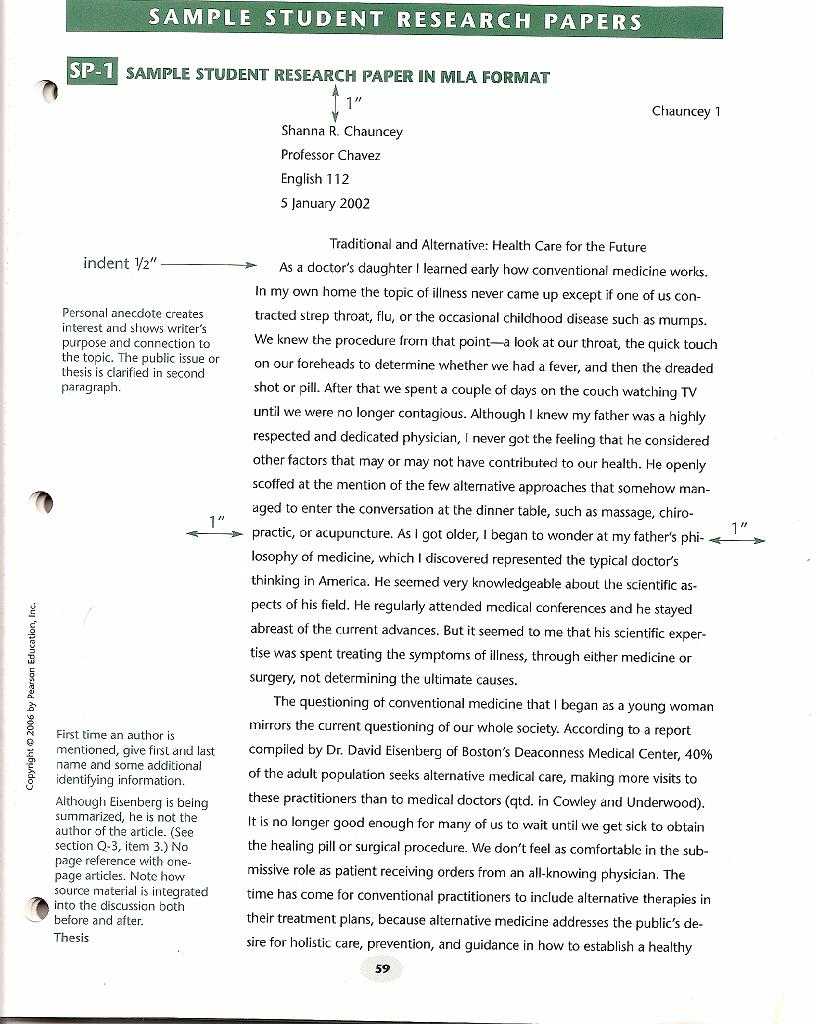 Mla Style Research Paper Sample Format Example Outline With Research Report Sample Template