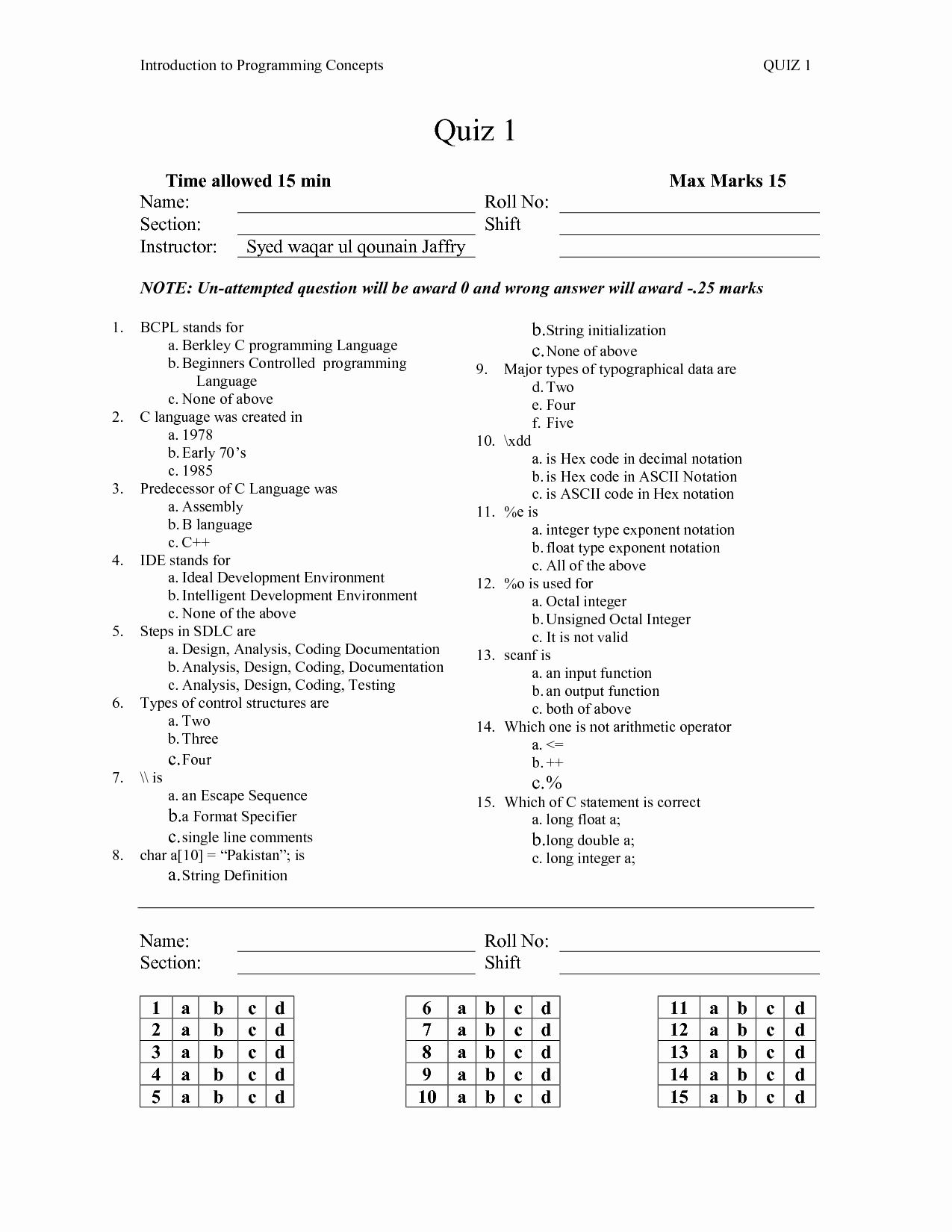 Multiple Choice Template Word | Florence Ambrose Inside Test Template For Word