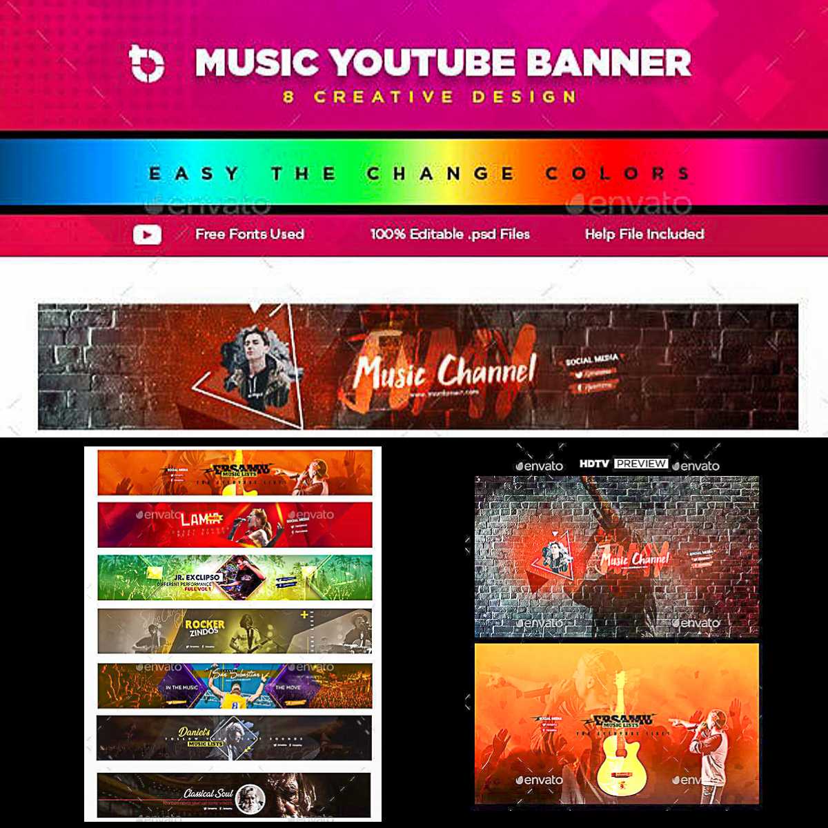 Music Youtube Banner Template | Free Download Inside Youtube Banners Template