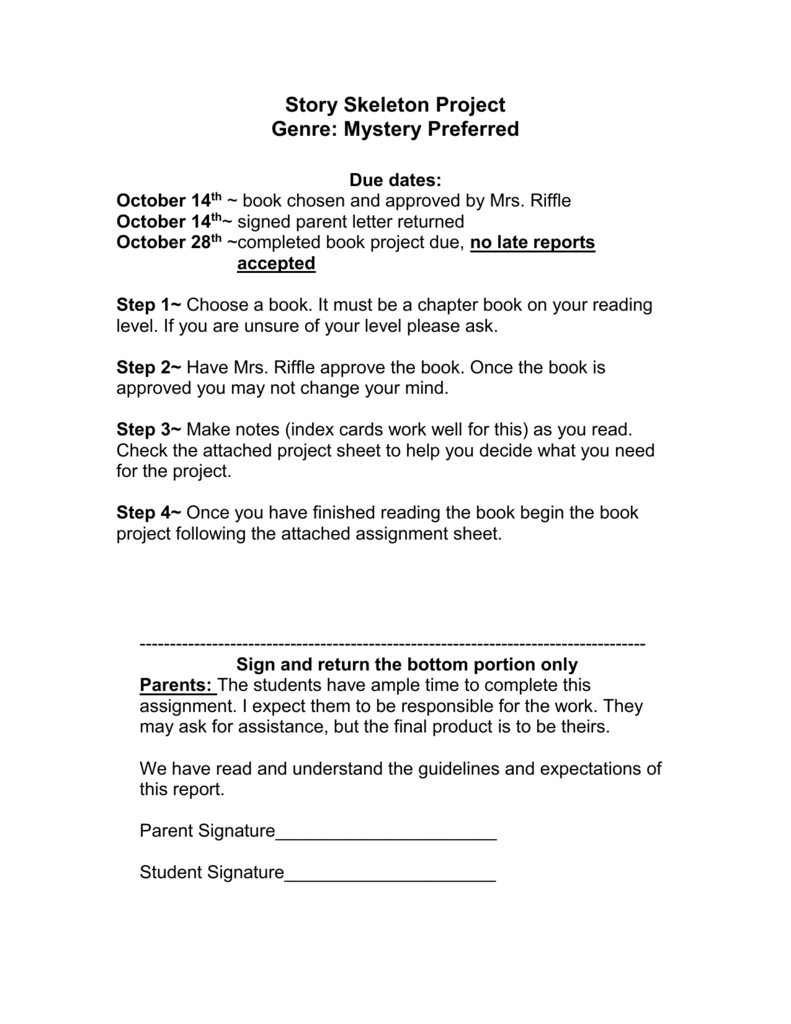 Mystery Book Project With Regard To Story Skeleton Book Report Template