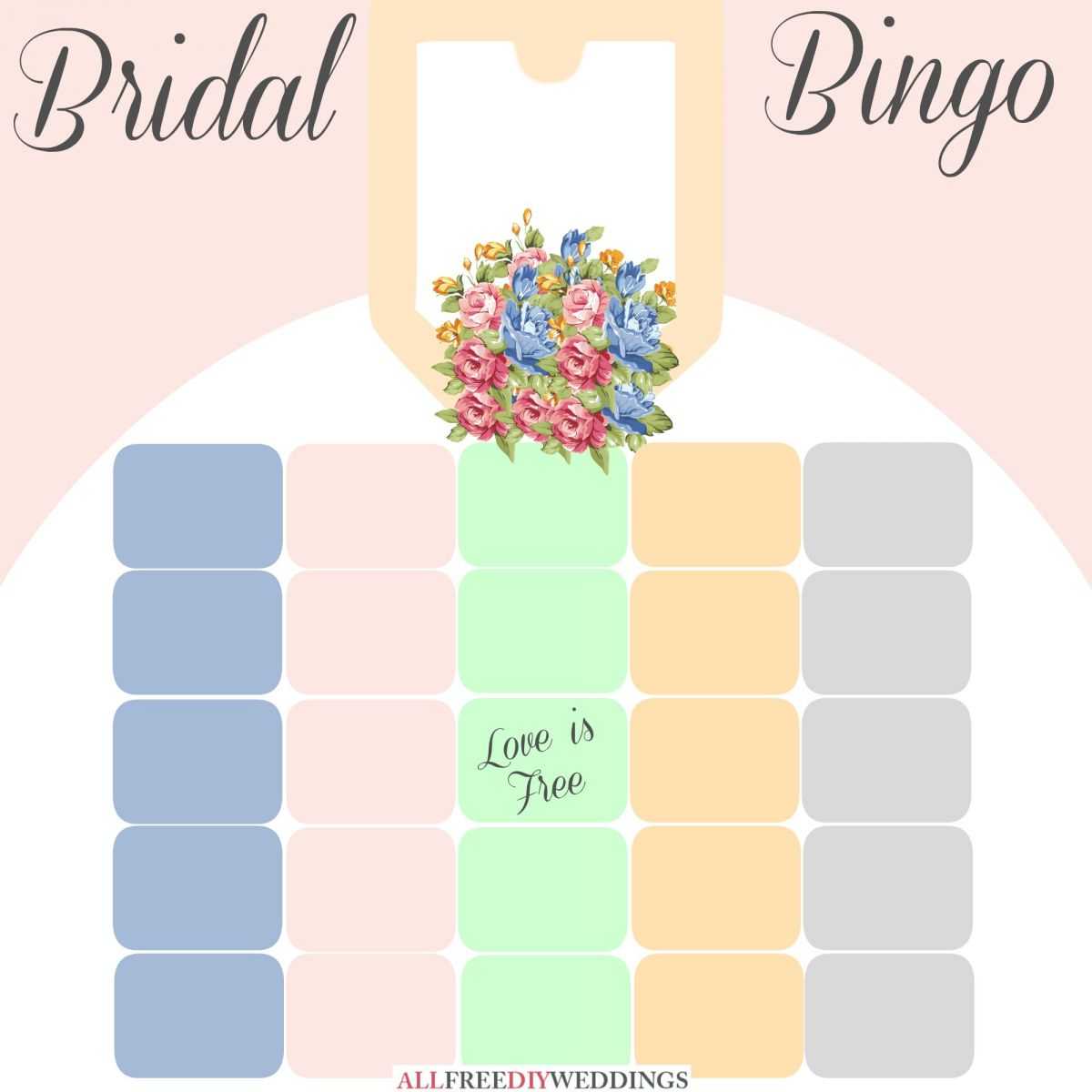 New Bridal Bingo: Free Bridal Shower Games Intended For Blank Bridal Shower Bingo Template