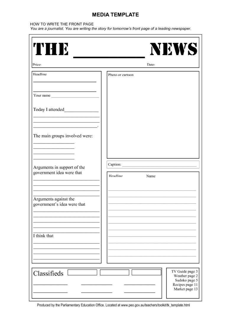 free online newspaper template microsoft word