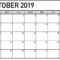 October 2019 Calendar Printable Word Template – Latest Throughout Blank Calender Template