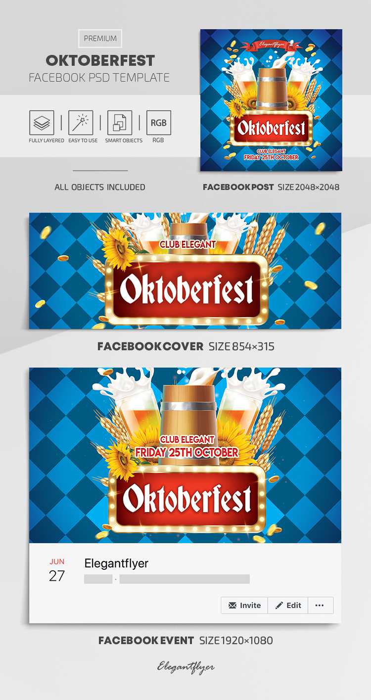 Oktoberfest – Facebook Cover Template In Psd + Post + Event Cover Throughout Facebook Banner Template Psd