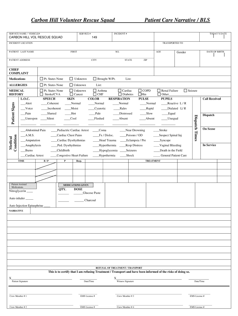 Patient Care Report Template Doc - Fill Online, Printable With Regard To Patient Care Report Template