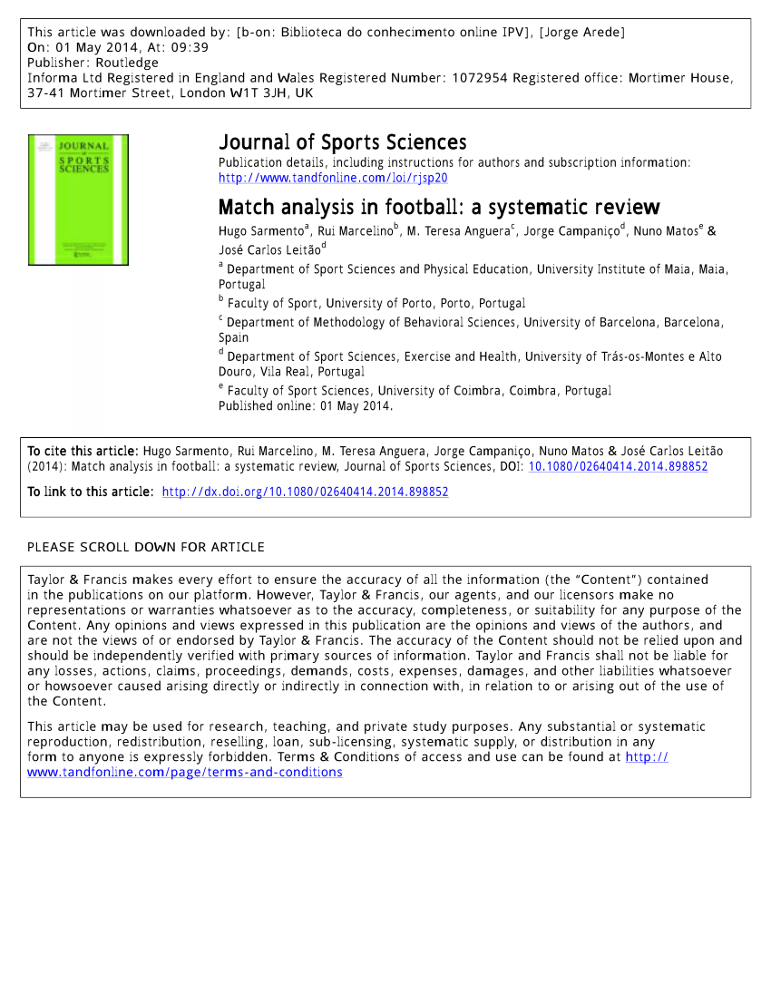Pdf) Match Analysis In Football: A Systematic Review In Soccer Report Card Template