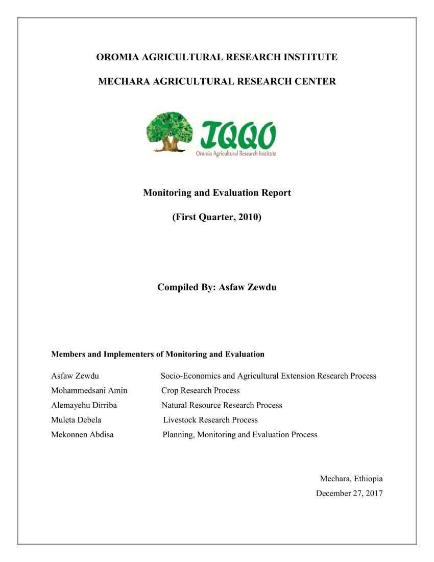 Pdf) Monitoring And Evaluation Report With Regard To M&amp;e Report Template