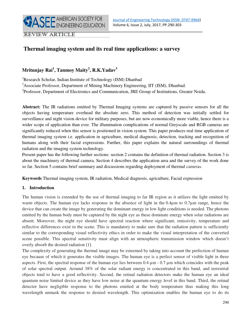 Pdf) Thermal Imaging System And Its Real Time Applications Pertaining To Thermal Imaging Report Template