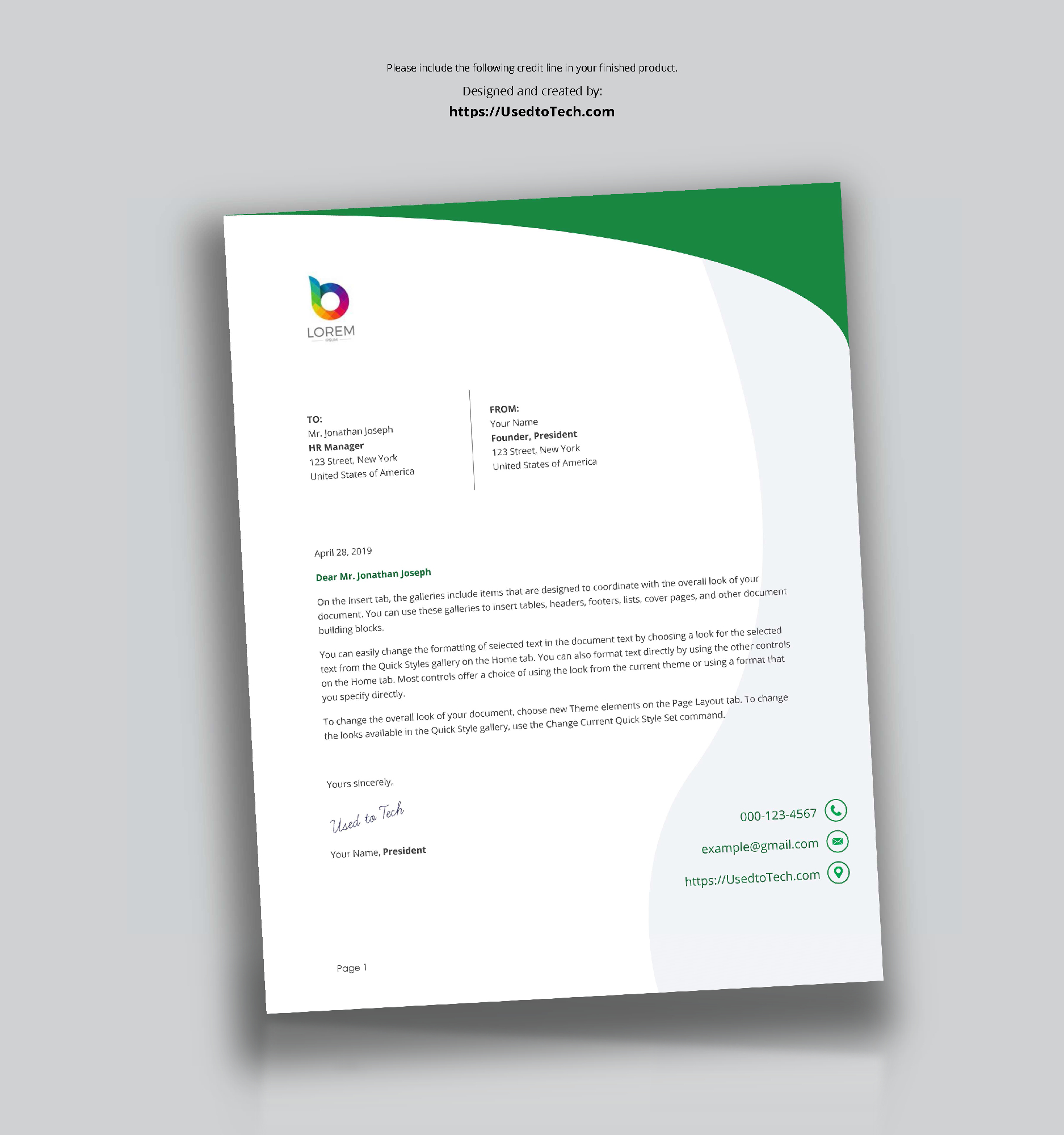 Perfect Letterhead Design In Word Free – Used To Tech Throughout How To Create A Letterhead Template In Word